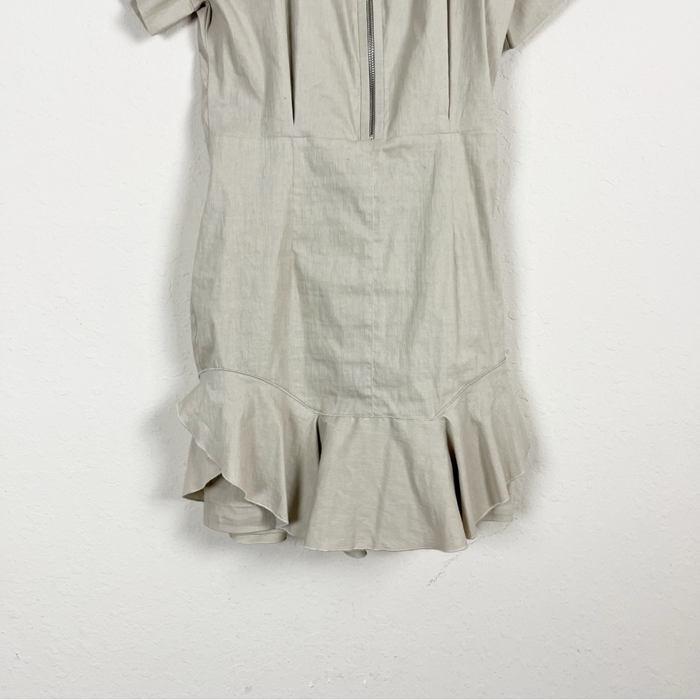Isabel Marant Etoile Neit Ruffle Linen Mini Dress Size 40 - Picture 3 of 6